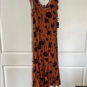 Simply Vera Vera Wang Floral Maxi Dress - Brown and Black